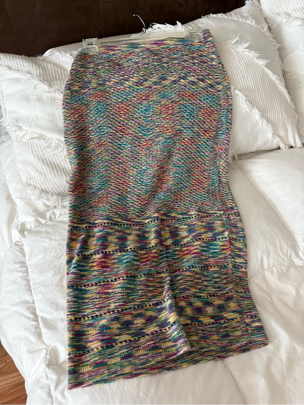 Romeo & Juliet Couture Multicolor Knit Midi Skirt